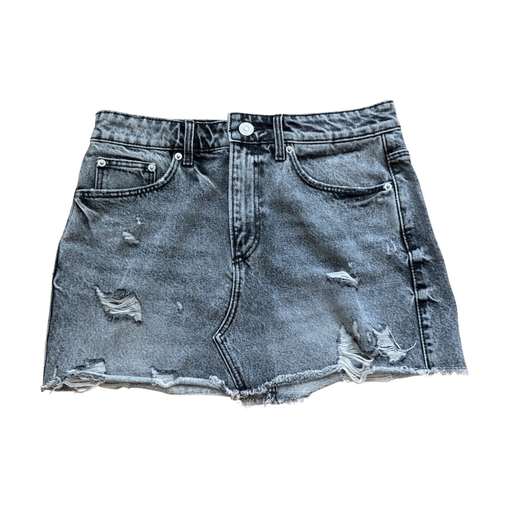ZARA Women Skirt Distressed‎ Grunge Raw Hem Edgy 4